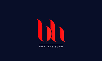 Fototapeta na wymiar Initials BH or HB Logo Creative Template Sign Vector