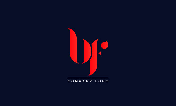 Initials BF or FB Logo Creative Template Sign Vector
