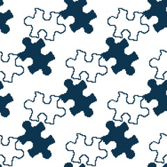 Fototapeta premium Pixel puzzle seamless pattern. Pixel art 8 bit