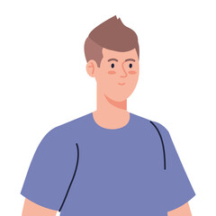 young man handsome with casual clothes on white background