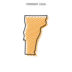 Scribble Map of Vermont Design Template.