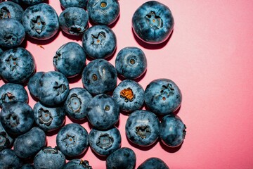 texture blueberries background, top view, close-up