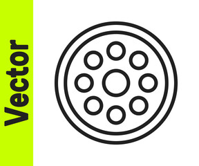 Black line Sewing button for clothes icon isolated on white background. Clothing button. Vector Illustration.