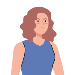 pretty young woman on white background
