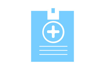 EPS 10 vector. Blue flat simple icon in a shape of medical card.
