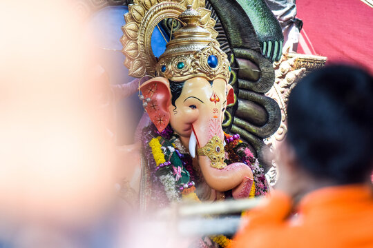 Famous Ganesh Idol From Mumbai During Immersion Ceremony