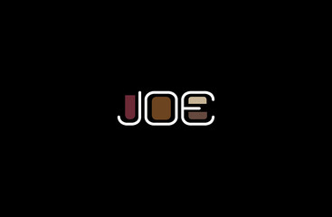 Joe Name Art in a Unique Contemporary Design in Java Brown Colors