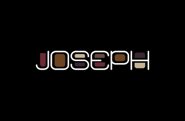 Joseph Name Art in a Unique Contemporary Design in Java Brown Colors