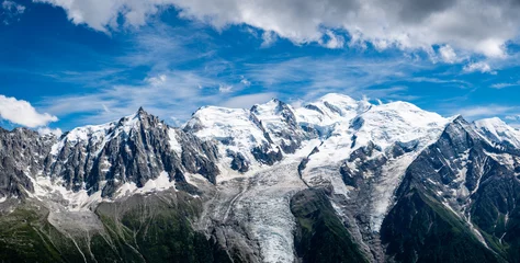Crédence de cuisine en verre imprimé Mont Blanc Vistas del Mont Blanc y las agujas de Midi en Francia