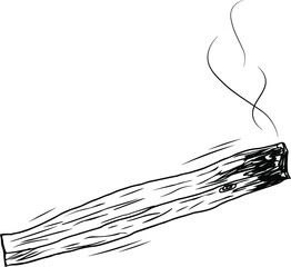 hand drawn sketch doodle vector illustration of incense balm Palo Santo Bulnesia sarmientoi tree holy wood