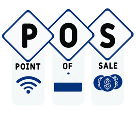 POS - Point of Sale. business concept. Vector infographic illustration  for presentations, sites, reports, banners