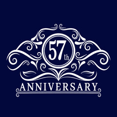 57 years Anniversary logo, luxurious 57th Anniversary design celebration.