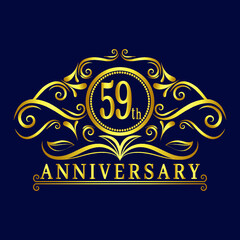 59 years Anniversary logo, luxurious 59th Anniversary design celebration.