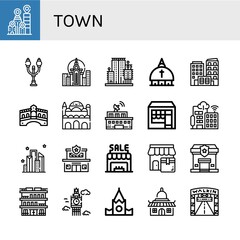 Set of town icons