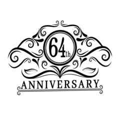54 years Anniversary logo, luxurious 54th Anniversary design celebration.
