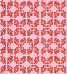 Pink watercolor flowers pattern background