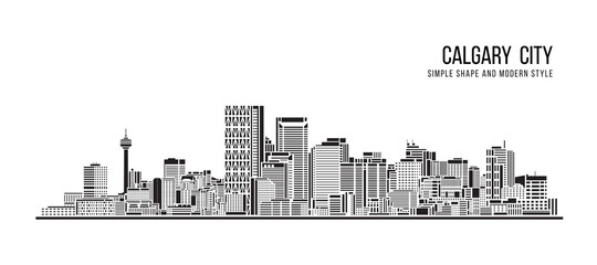 Cityscape Building Abstract Simple shape and modern style art Vector design - Calgary city