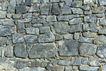 Big surface decorative uneven cracked real stone wall surface