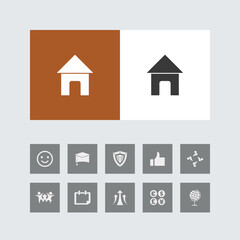 Creative Home Icon with Bonus Icons.