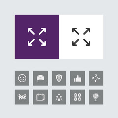 Creative four sided arrow Icon with Bonus Icons.