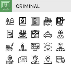 criminal icon set