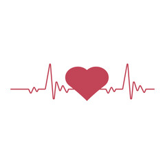 Heart beat, heartbeat monitor pulse line art icon for medical apps and websites EPS Vector