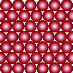 Pattern of many red balls on a white background. Vector image.