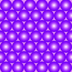 Pattern of many purple balls on a pink background. Vector image.