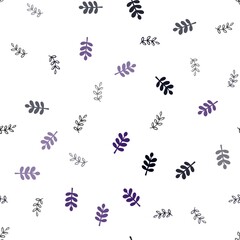 Dark Purple, Pink vector seamless natural background with leaves. Blurred decorative design in Indian style with leaves. Pattern for design of fabric, wallpapers.