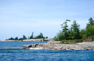 Fototapeta premium The beautiful rock formations and windswept pines of the Islands in Indian Harbour Georgian Bay Ontario Canda