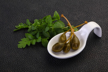 Pickled Capersberries in the bowl