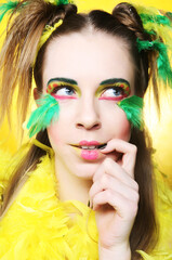 Fototapeta premium crazy girl close up portrait