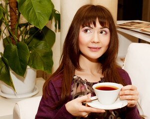woman with tea