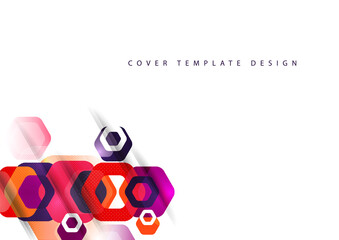Abstract background of rounded colored hexagons. Business presentation template. Modern geometric design. Vector