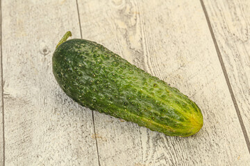 Green ripe fresh cucumber over background