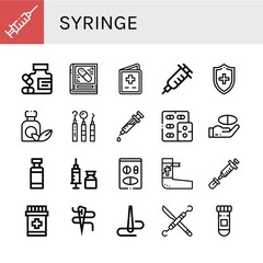 syringe simple icons set