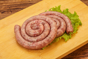 Raw sausage ring for grill