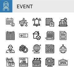event simple icons set