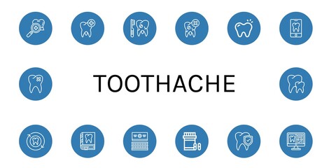 toothache simple icons set