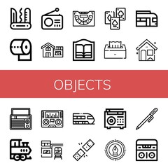Set of objects icons