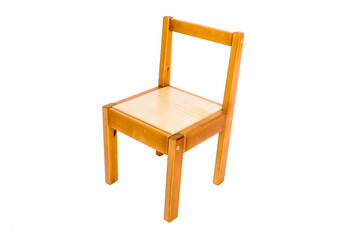 traditional pine kitchen chair isolate, wooden furniture