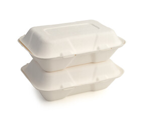 Paper foam boxes on white background.