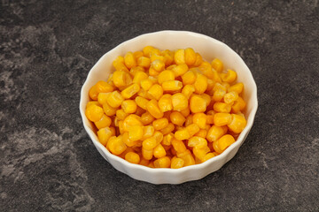 Sweet corn seeds in the bowl