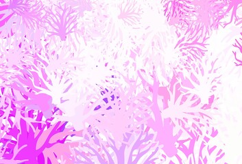 Light Purple, Pink vector doodle texture with branches.