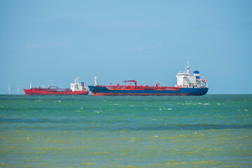 Oil Chemical tanker at sea - seal view