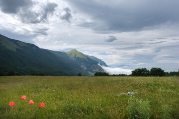 san leonardo pass on the mountain area of majella in abruzzo