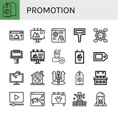 promotion simple icons set
