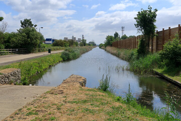 A view along the Thames and Medway Canal at Gravesend