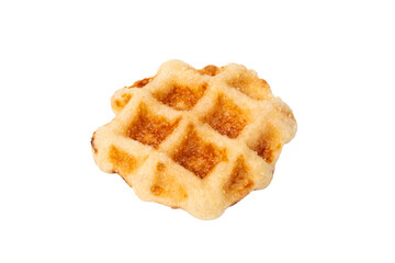 Thick waffle with sugar isolated on white background