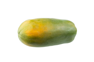 ripe papaya fruit isolated on white background